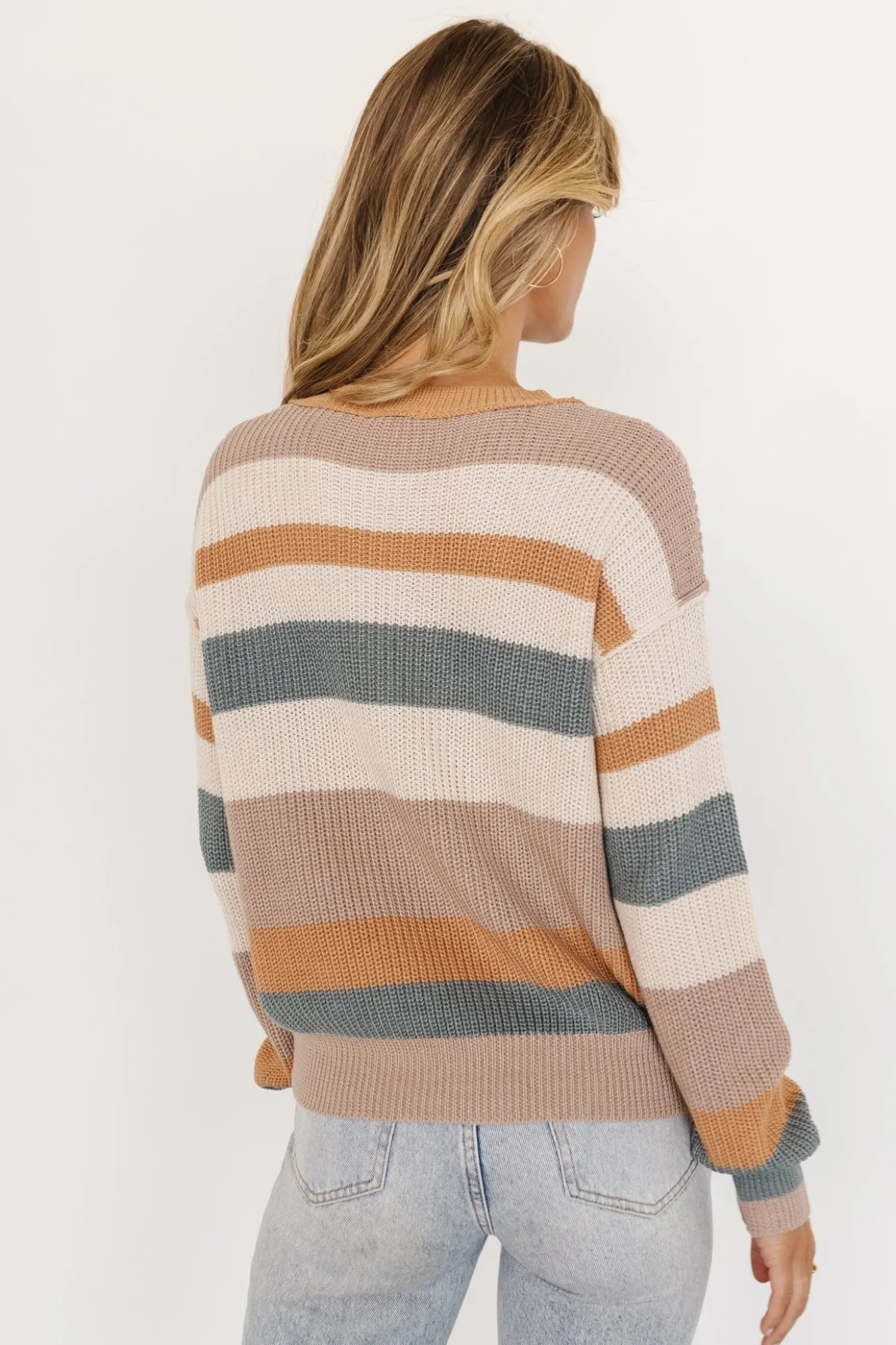 Baltic Born Riverton Striped Sweater | Ivory Multi
