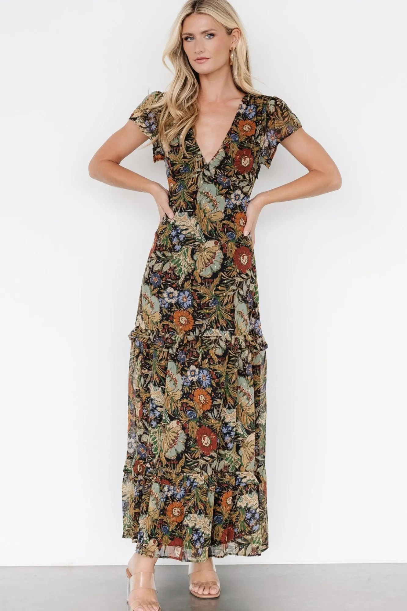 Baltic Born Riverwood Deep V Maxi Dress | Multi Floral