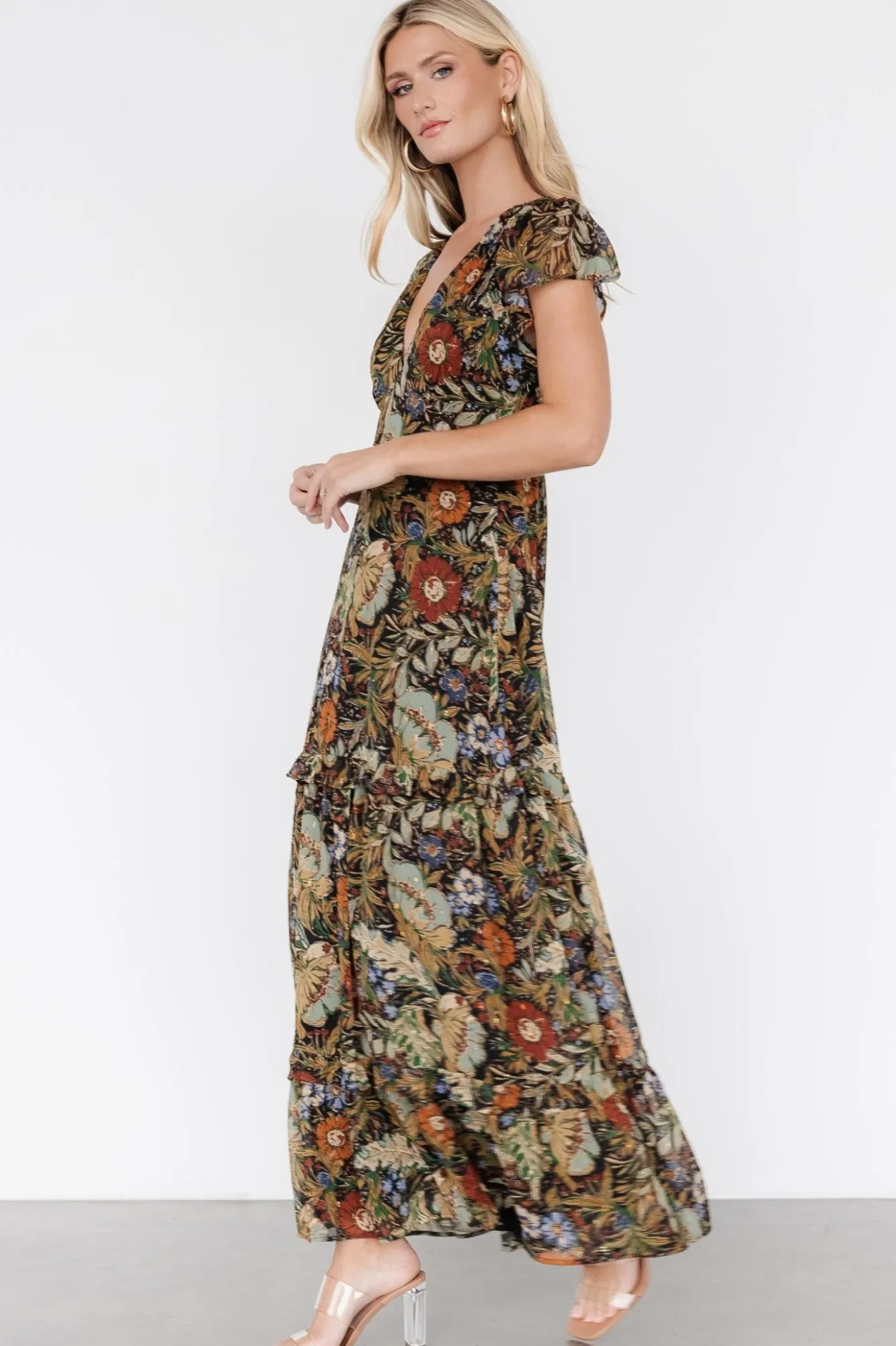 Baltic Born Riverwood Deep V Maxi Dress | Multi Floral