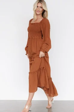 Baltic Born Rowan Tiered Dress | Warm Brown