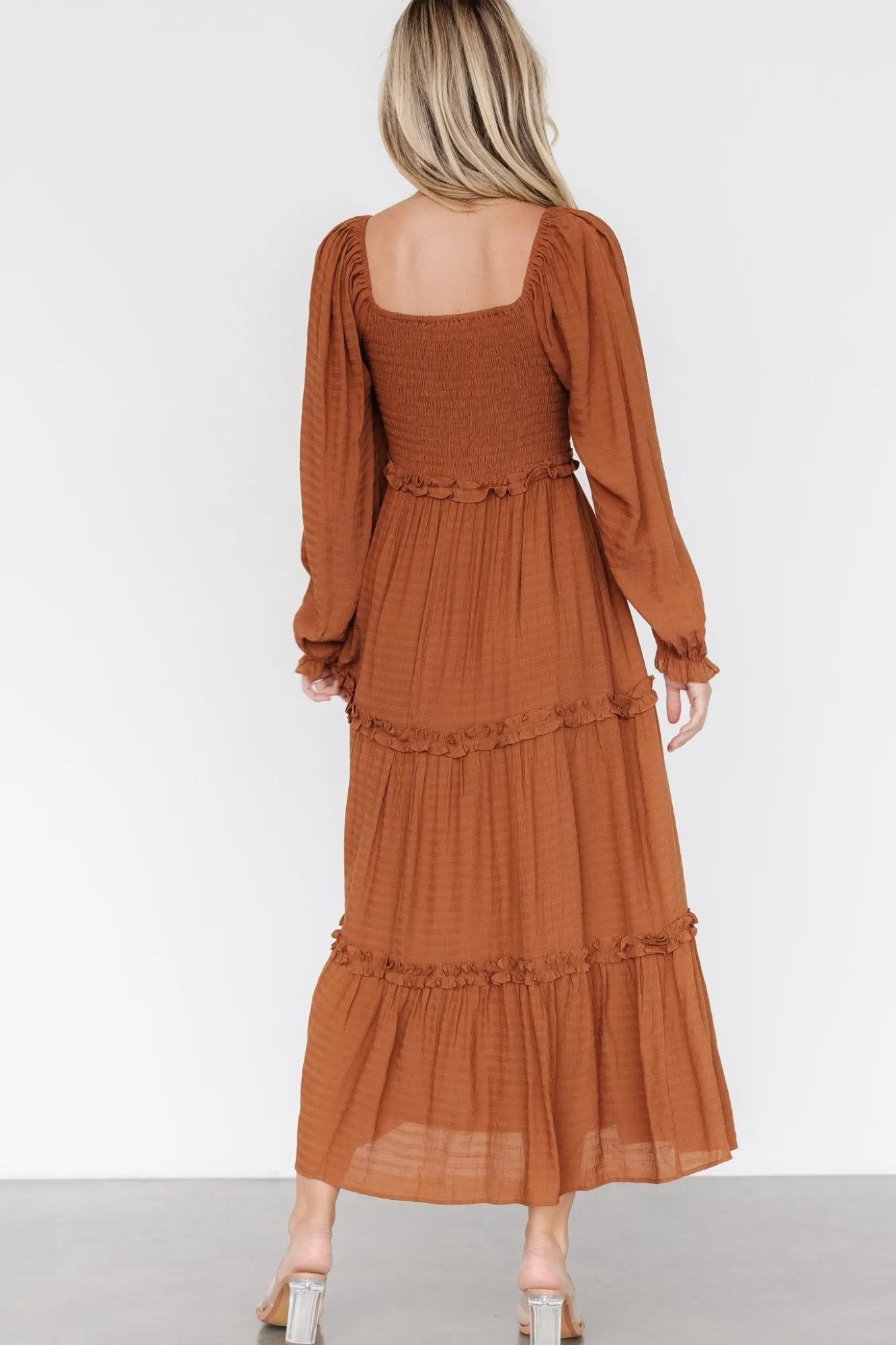 Baltic Born Rowan Tiered Dress | Warm Brown