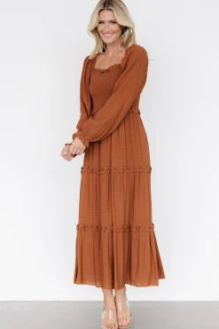 Baltic Born Rowan Tiered Dress | Warm Brown