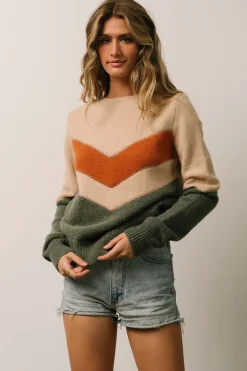 Baltic Born Rowen Color Block Sweater | Natural + Green