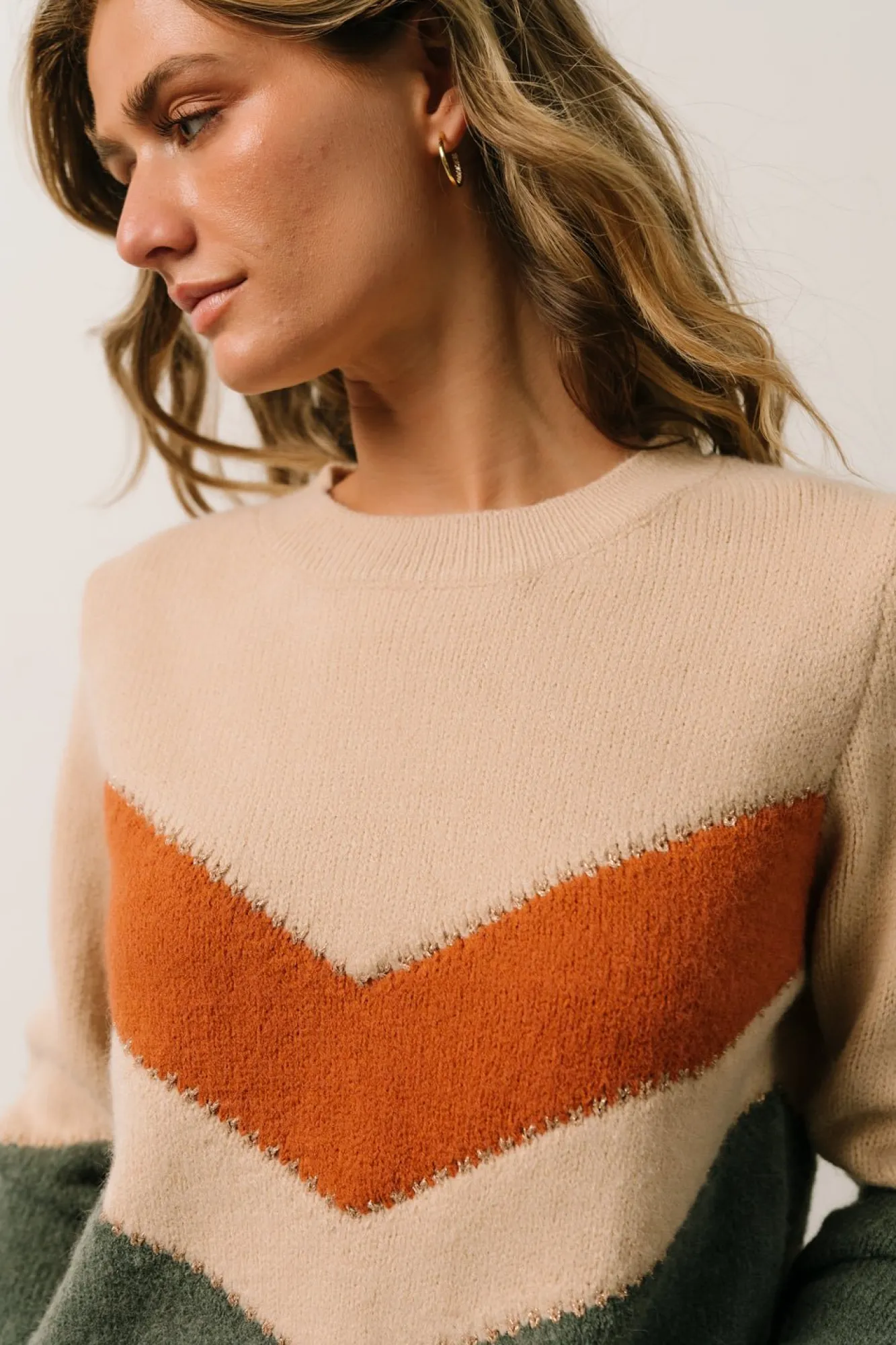 Baltic Born Rowen Color Block Sweater | Natural + Green