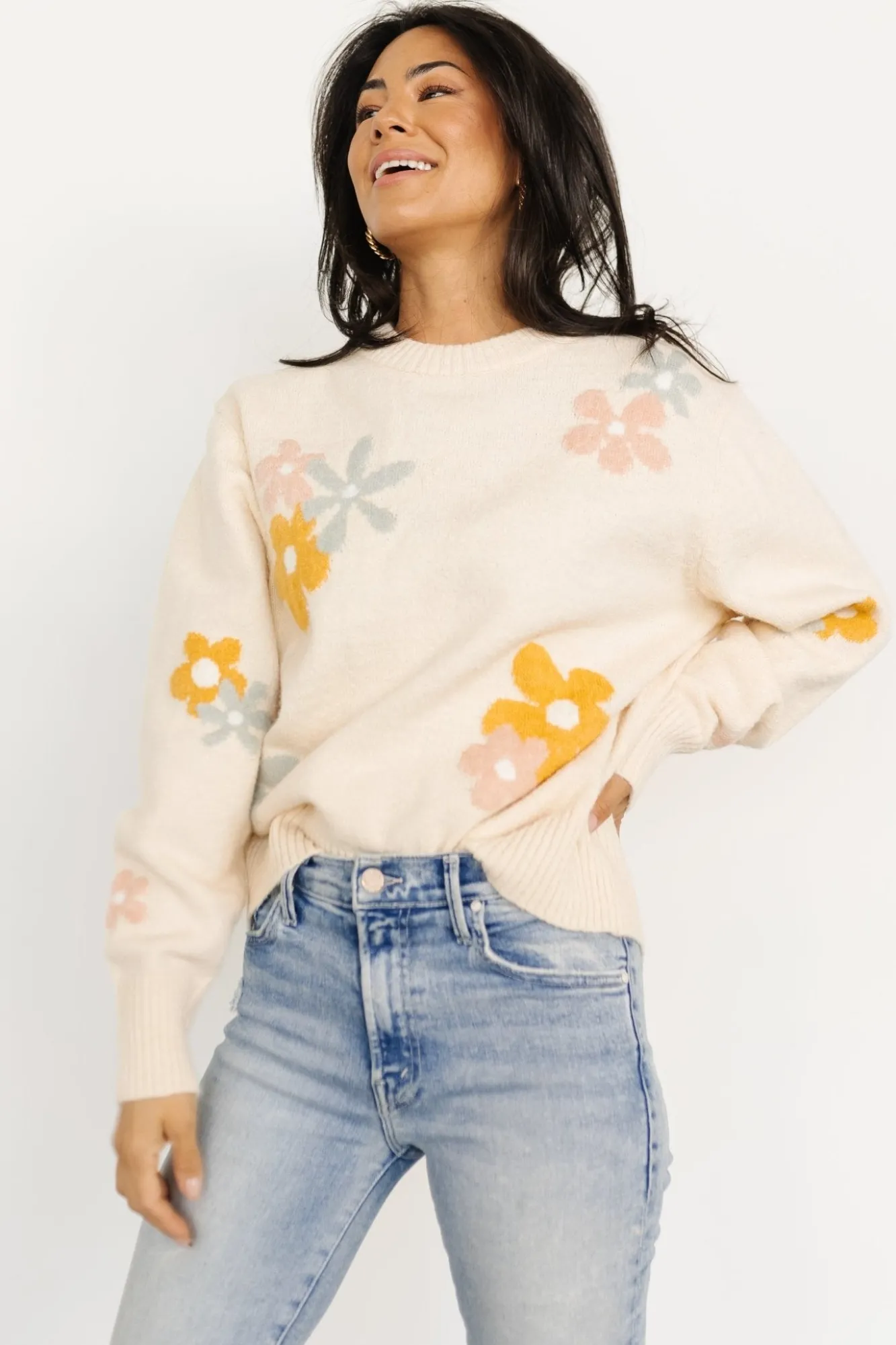 Baltic Born Roxy Sweater | Cream Flower