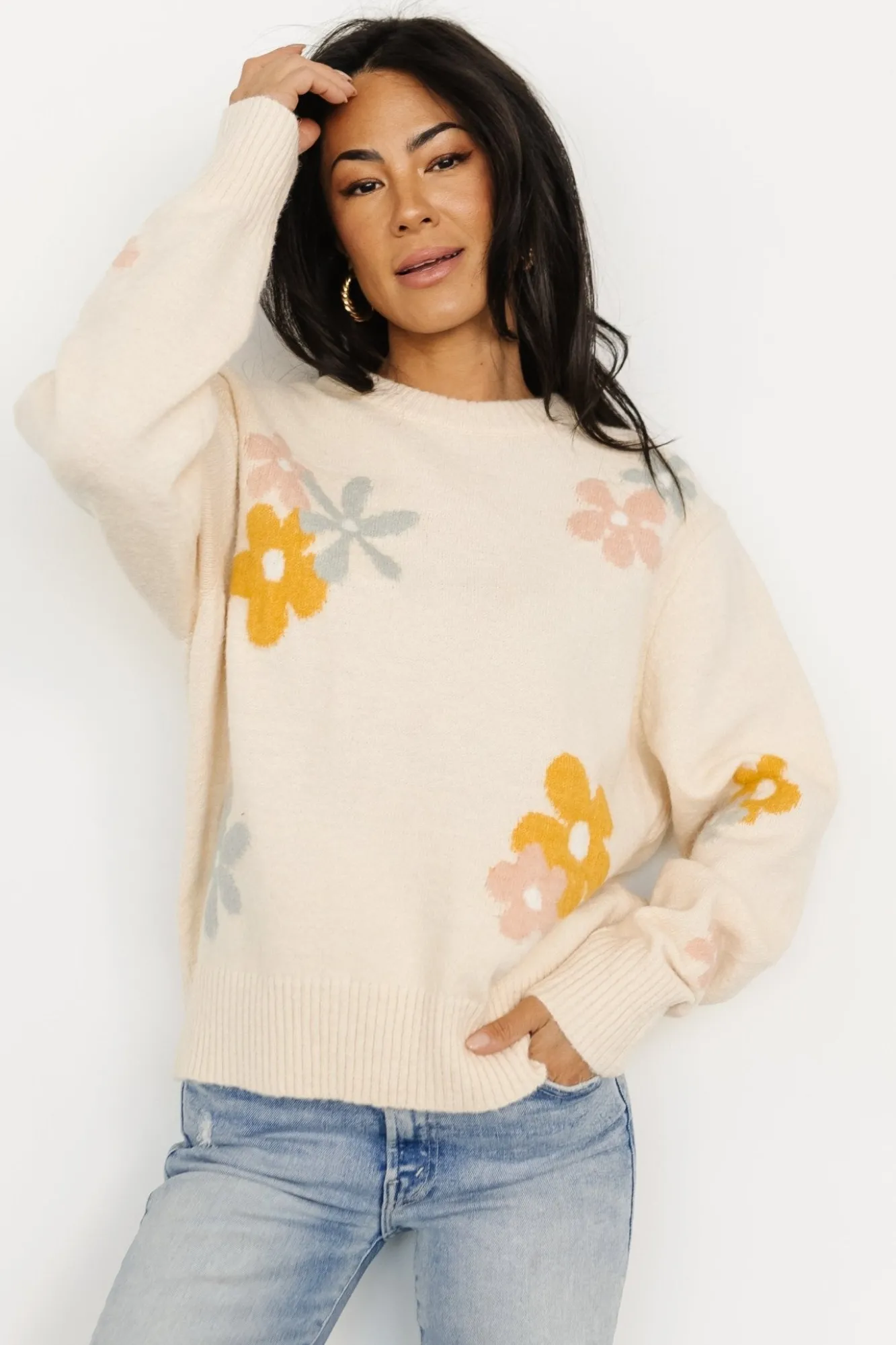 Baltic Born Roxy Sweater | Cream Flower