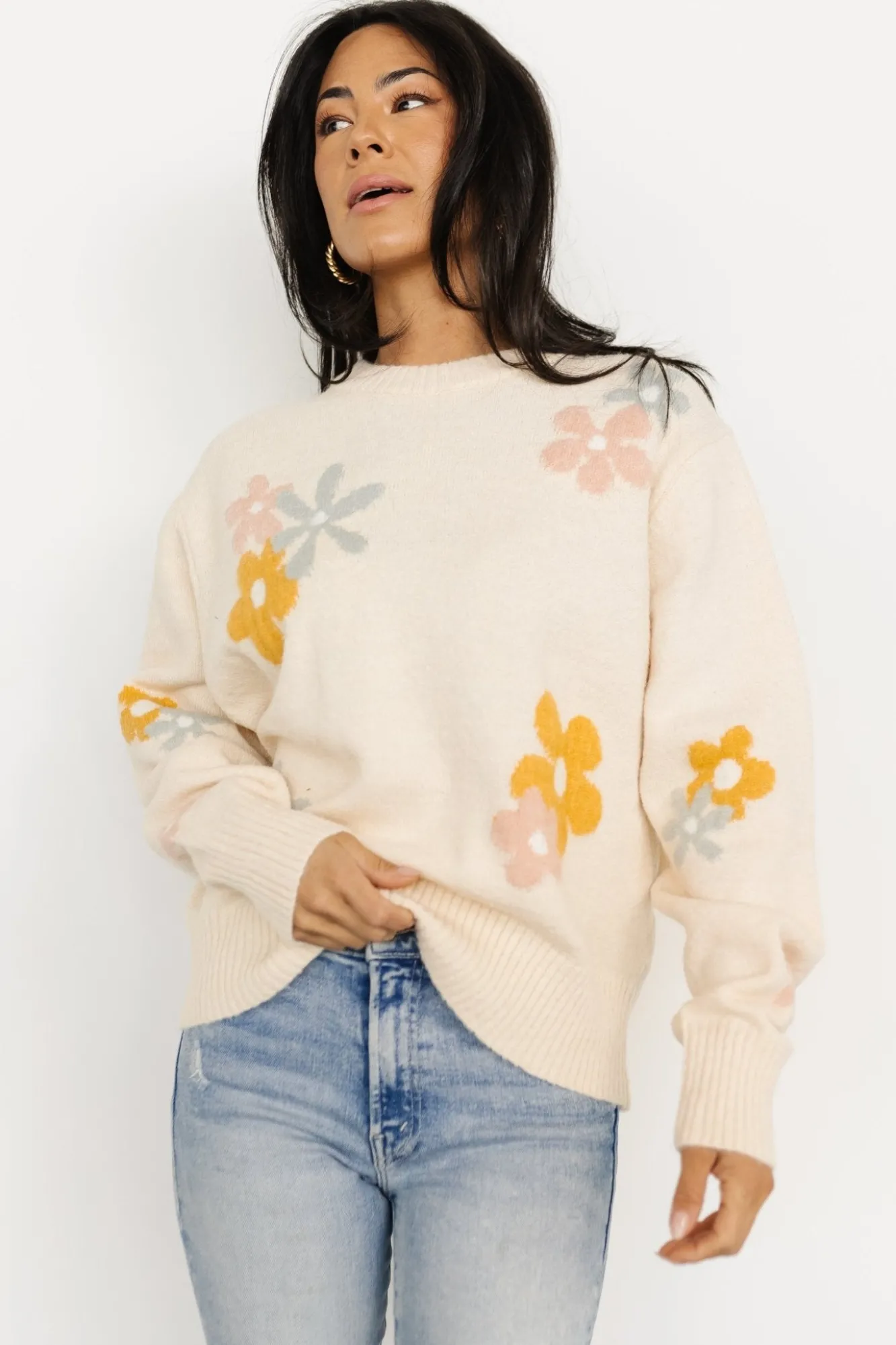Baltic Born Roxy Sweater | Cream Flower