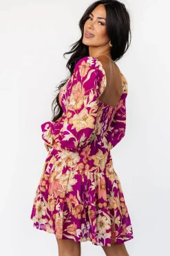 Baltic Born Rubi Short Dress | Magenta Multi Floral