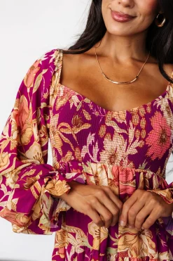 Baltic Born Rubi Short Dress | Magenta Multi Floral