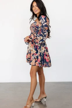 Baltic Born Rubi Short Dress | Navy Multi Floral