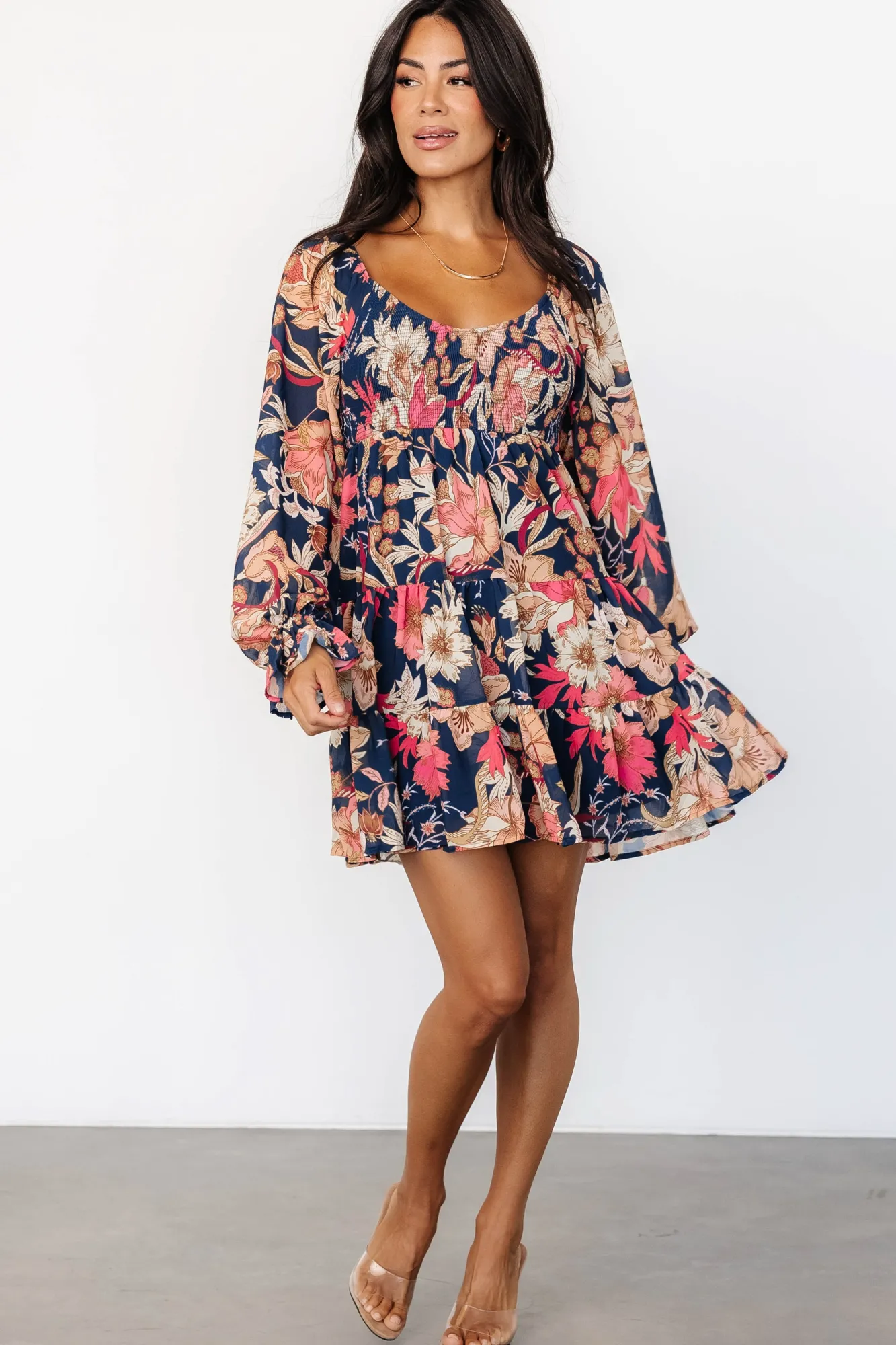 Baltic Born Rubi Short Dress | Navy Multi Floral