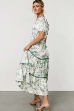 Baltic Born Ruthie Tiered Midi Dress | Green Print