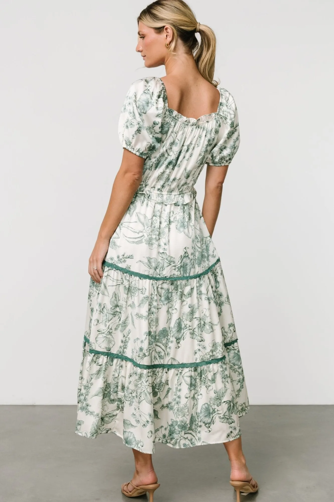 Baltic Born Ruthie Tiered Midi Dress | Green Print