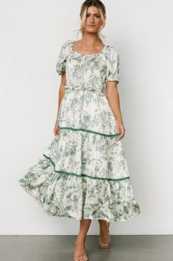 Baltic Born Ruthie Tiered Midi Dress | Green Print