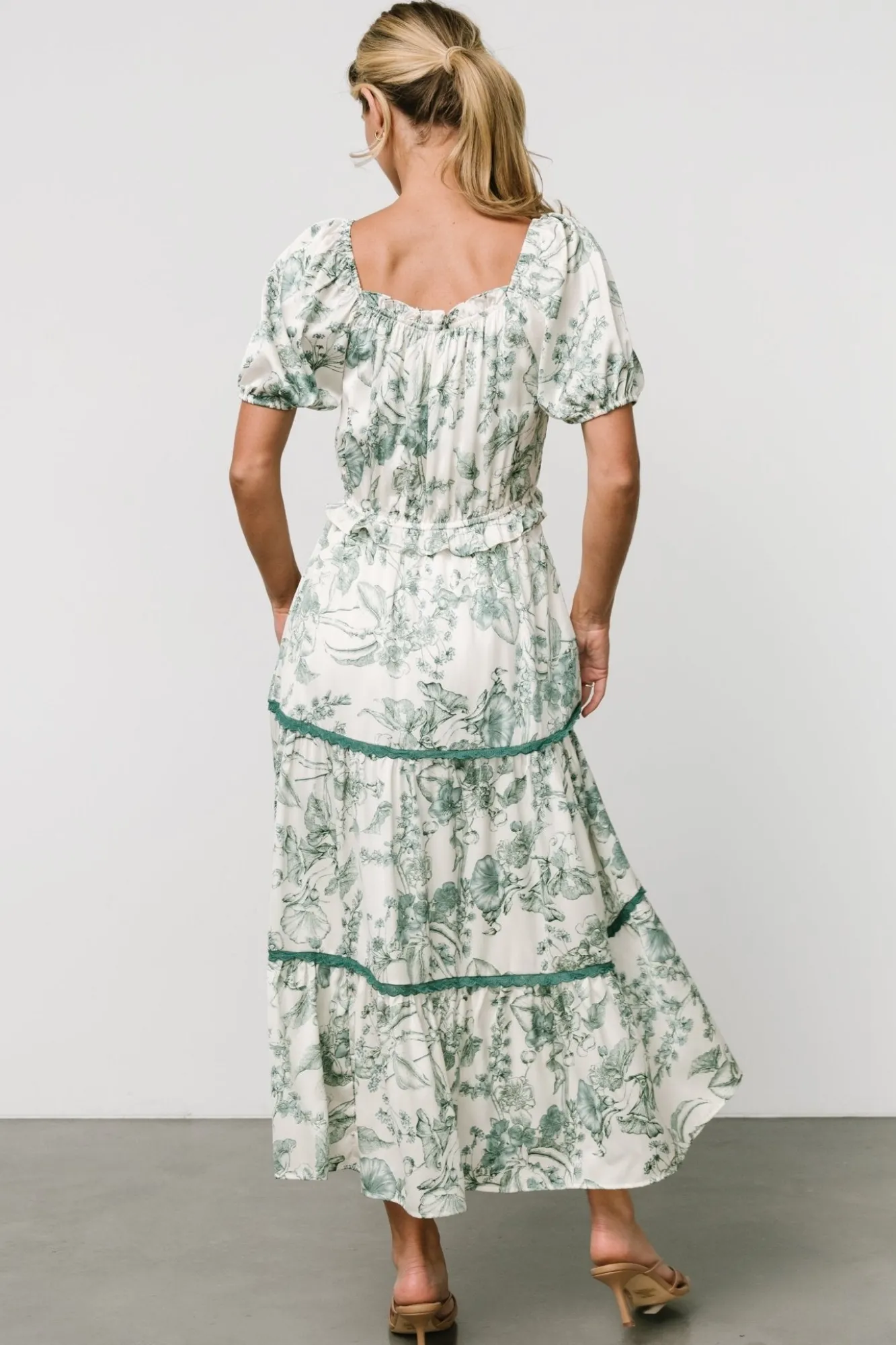 Baltic Born Ruthie Tiered Midi Dress | Green Print