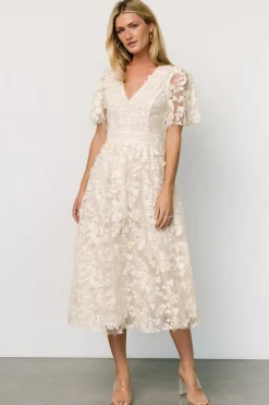 Baltic Born Sadie Embroidered Midi Dress | Vintage Cream