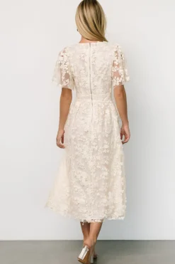 Baltic Born Sadie Embroidered Midi Dress | Vintage Cream