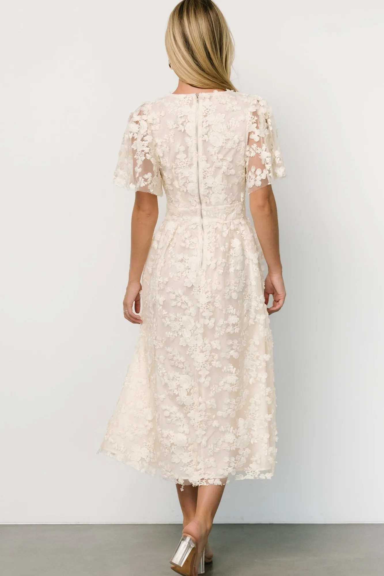 Baltic Born Sadie Embroidered Midi Dress | Vintage Cream