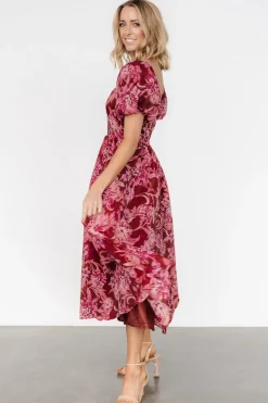 Baltic Born Samara Midi Dress | Rust + Pink