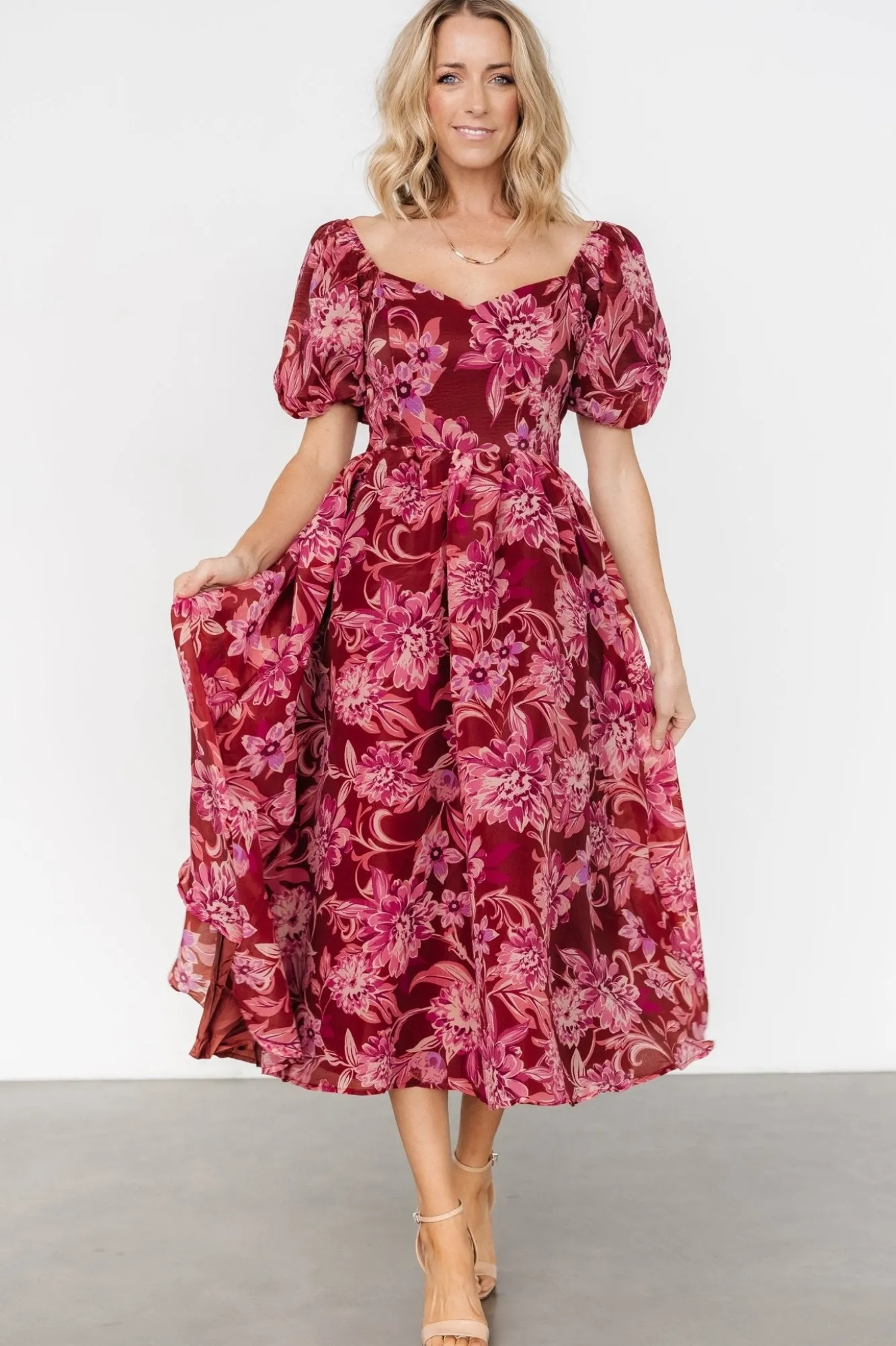 Baltic Born Samara Midi Dress | Rust + Pink