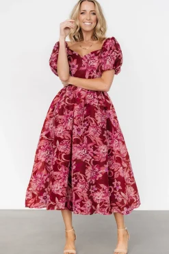Baltic Born Samara Midi Dress | Rust + Pink