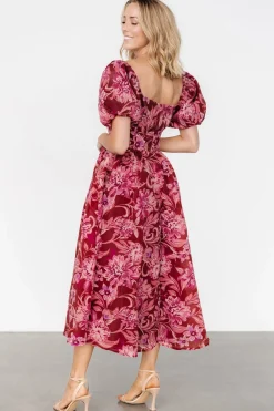 Baltic Born Samara Midi Dress | Rust + Pink