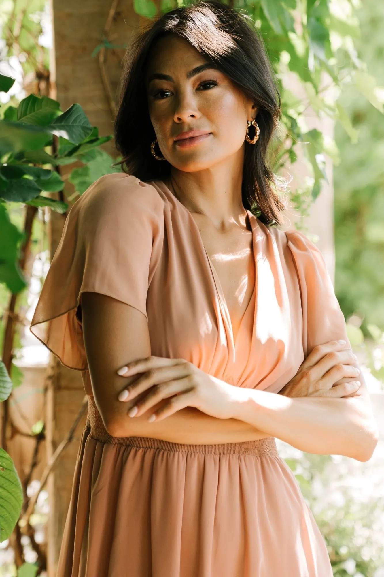 Baltic Born Sarah Smocked Midi Dress | Dusty Camel