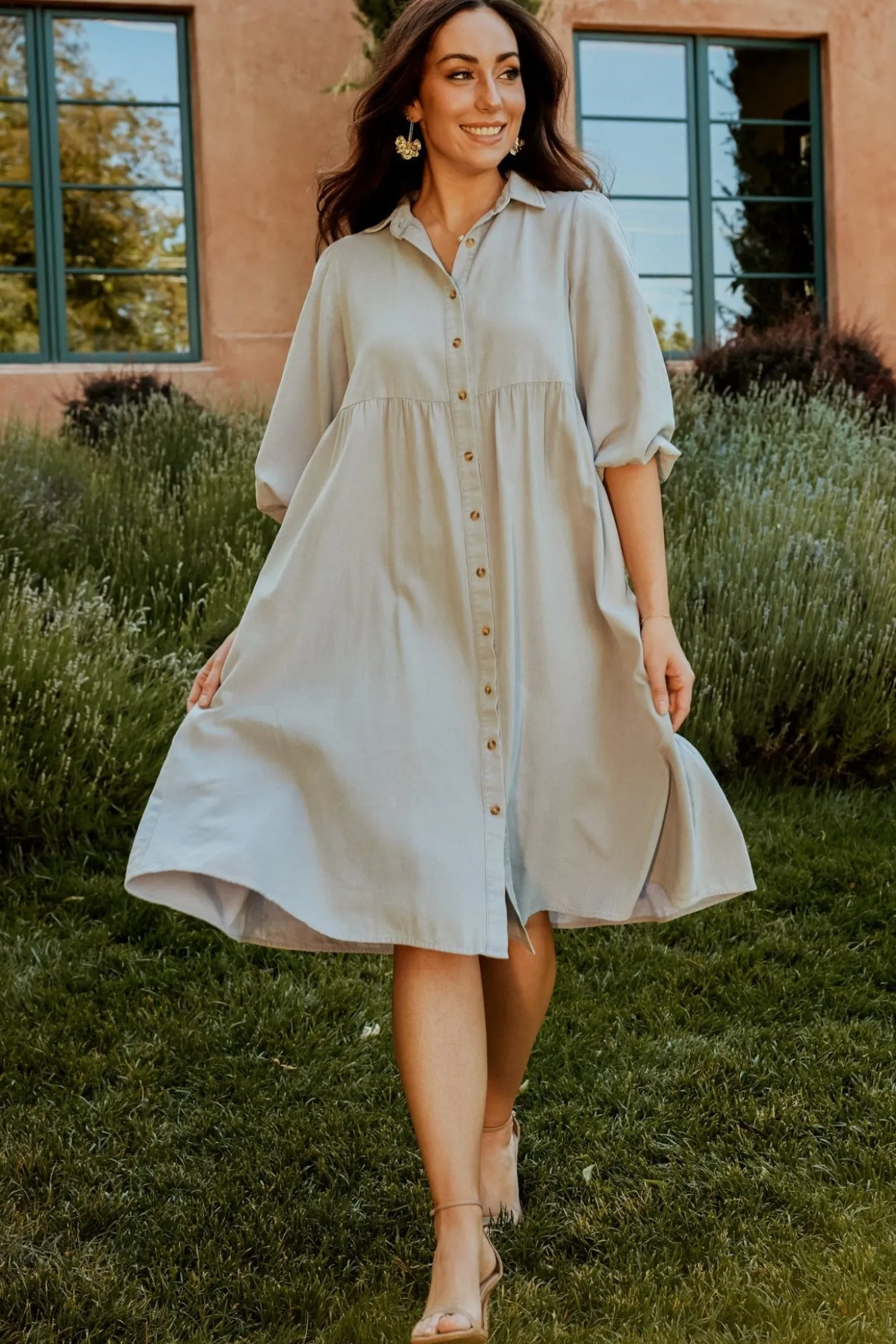 Baltic Born Sari Babydoll Dress | Light Denim