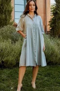 Baltic Born Sari Babydoll Dress | Light Denim