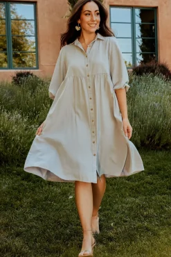 Baltic Born Sari Babydoll Dress | Light Denim