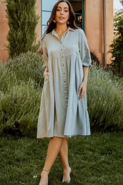 Baltic Born Sari Babydoll Dress | Light Denim