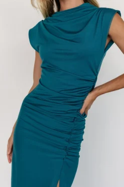 Baltic Born Sasha Ruched Maxi Dress | Peacock Blue