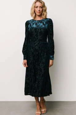 Baltic Born Savi Tie Back Dress | Deep Teal