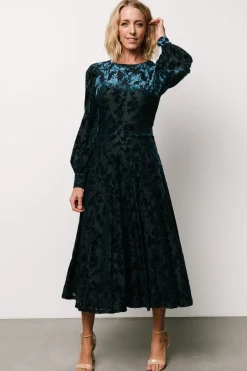 Baltic Born Savi Tie Back Dress | Deep Teal