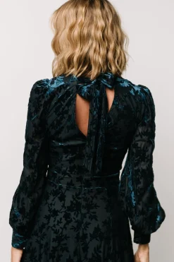 Baltic Born Savi Tie Back Dress | Deep Teal