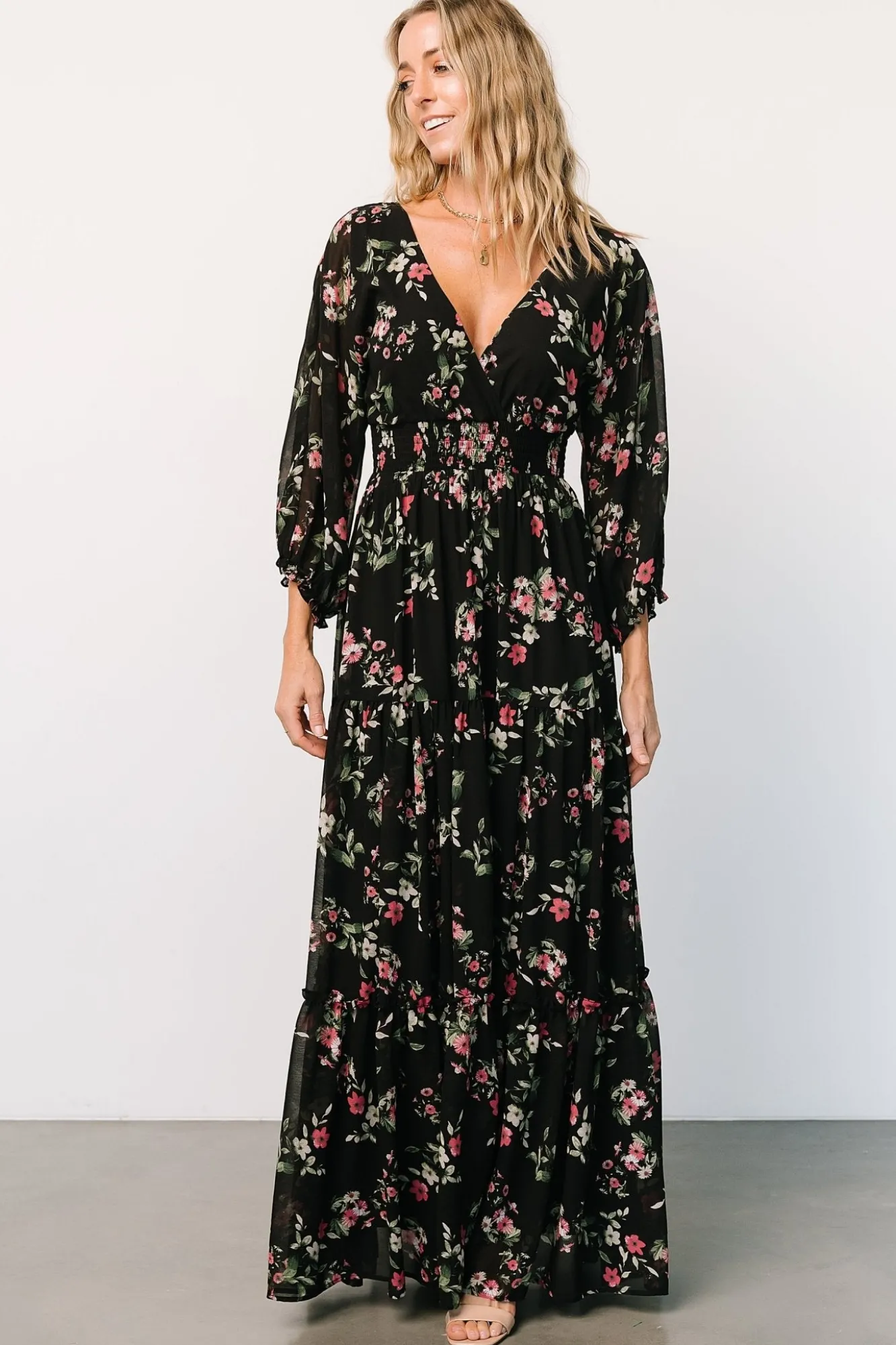 Baltic Born Sawyer Tiered Maxi Dress | Black + Berry