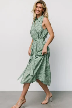 Baltic Born Scottie Button Tank Dress | Green Print