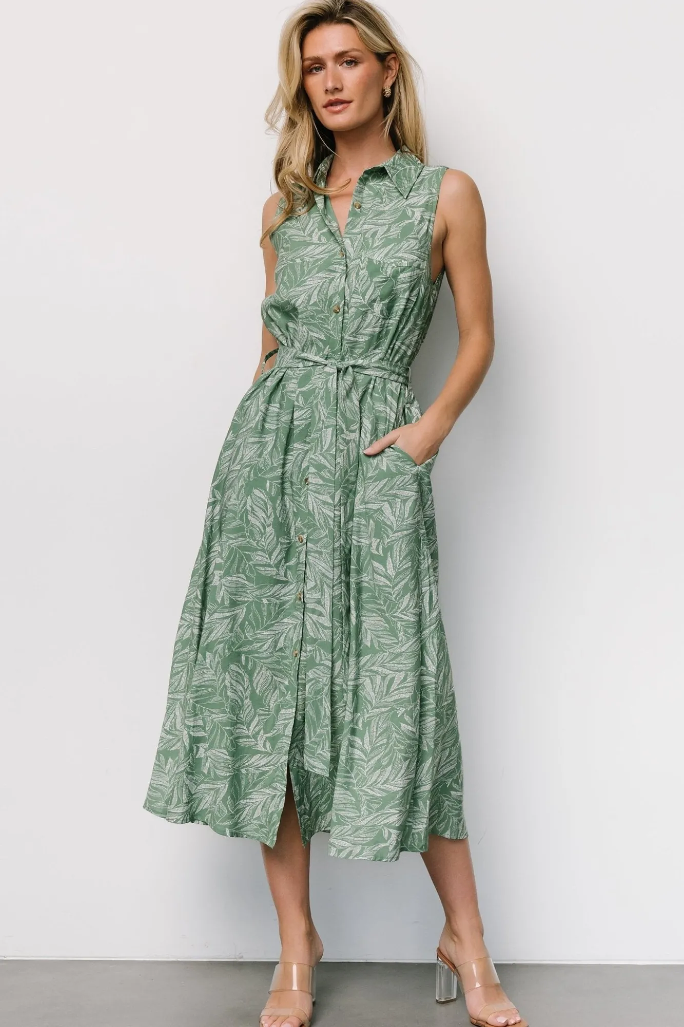 Baltic Born Scottie Button Tank Dress | Green Print
