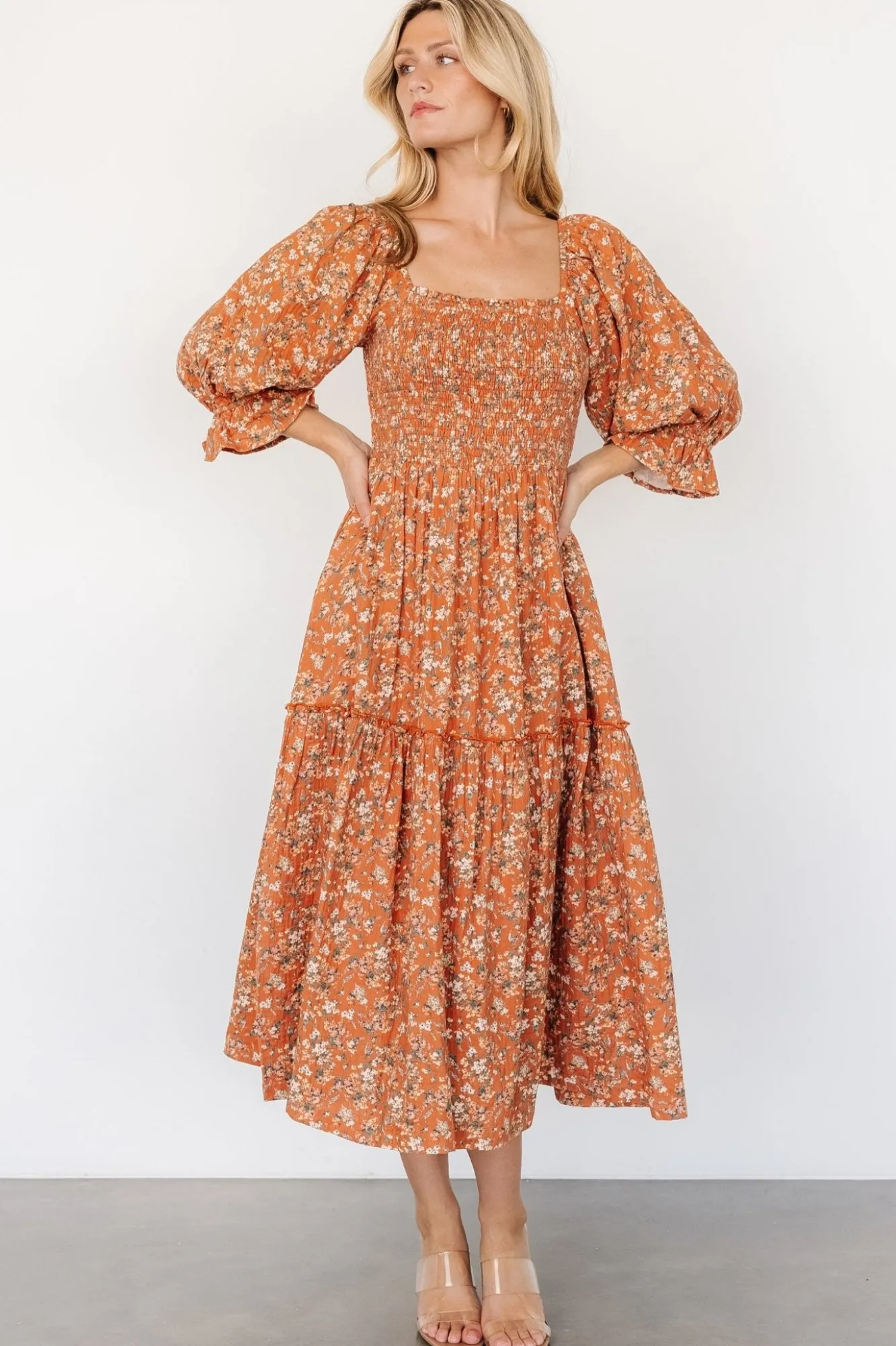 Baltic Born Sedona Smocked Dress | Light Rust