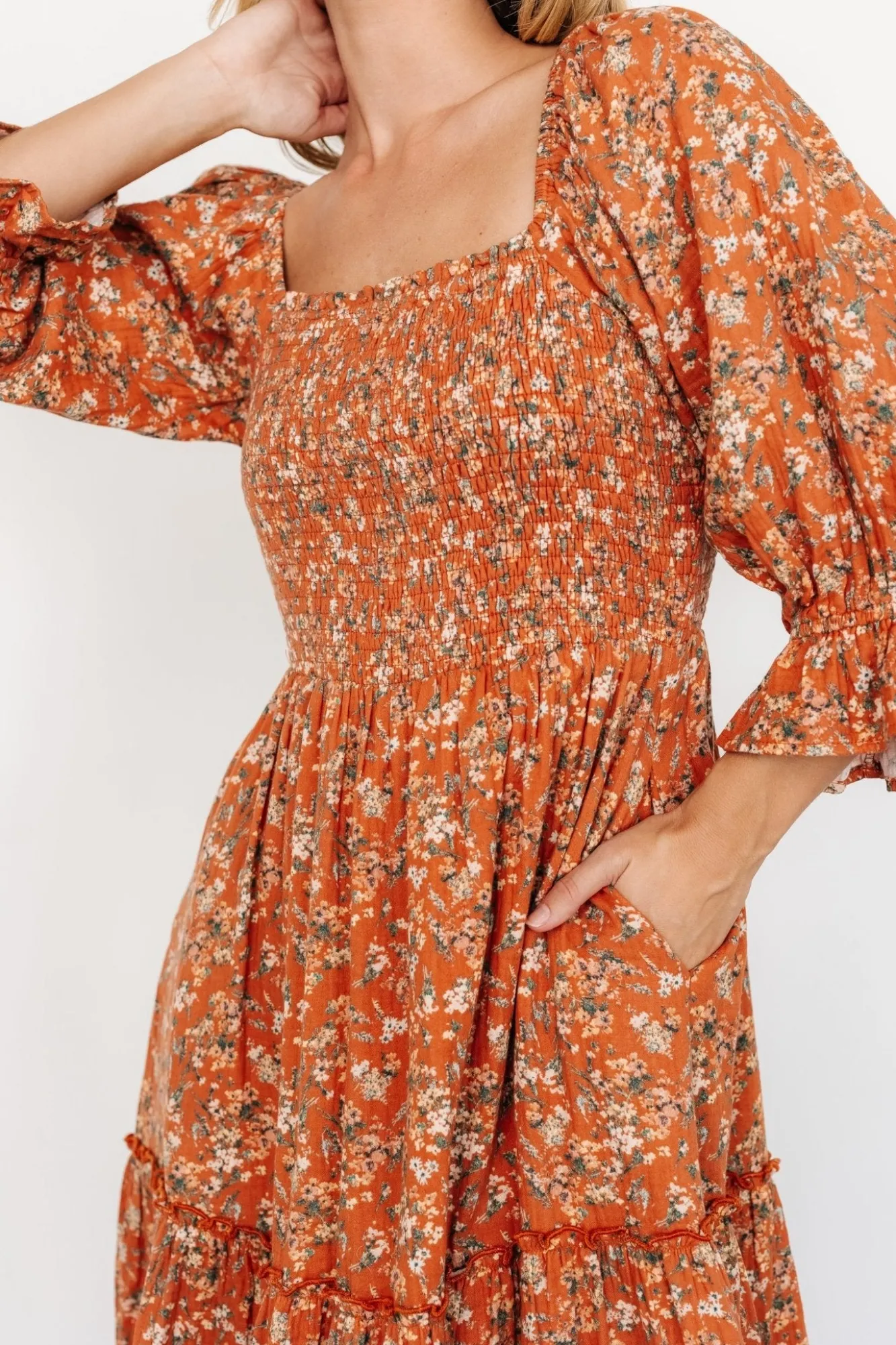 Baltic Born Sedona Smocked Dress | Light Rust