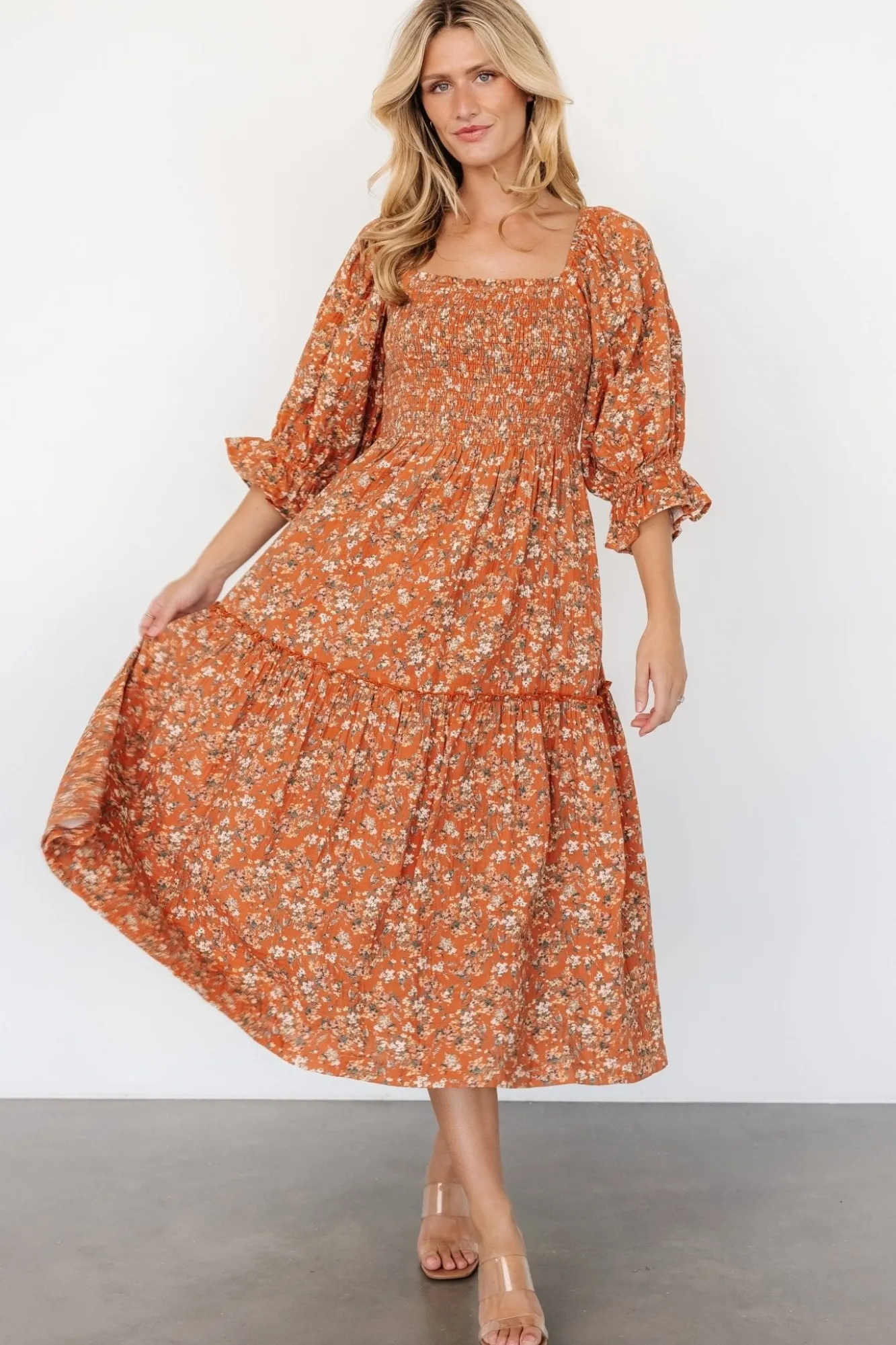 Baltic Born Sedona Smocked Dress | Light Rust