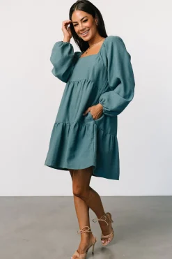 Baltic Born Selena Tiered Mini Dress | Vintage Teal