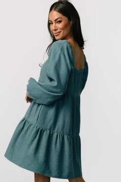Baltic Born Selena Tiered Mini Dress | Vintage Teal
