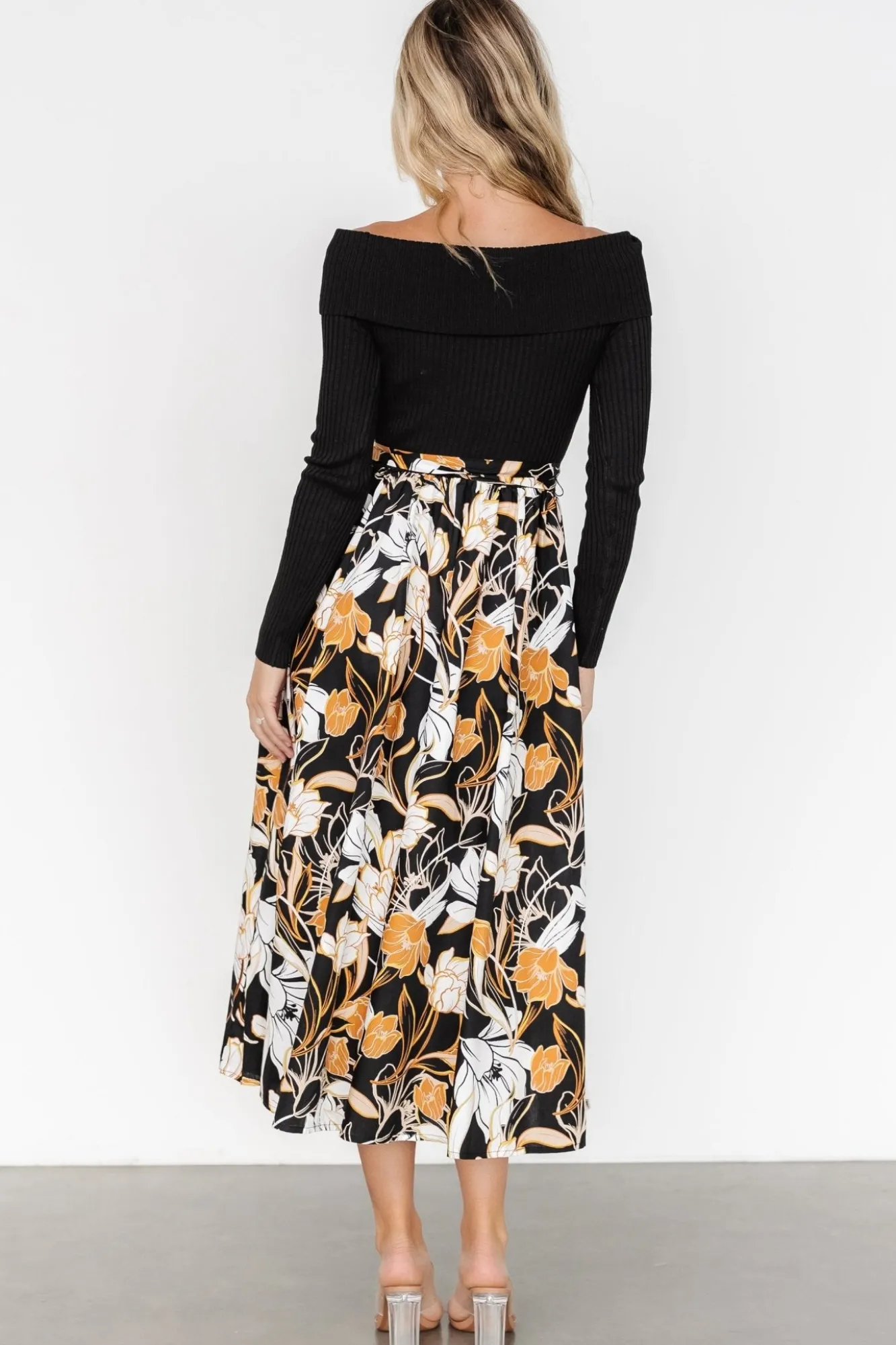 Baltic Born Selma Off Shoulder Dress | Black Multi