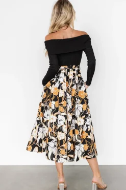 Baltic Born Selma Off Shoulder Dress | Black Multi