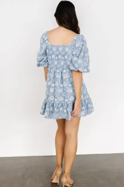 Baltic Born Serres Eyelet Mini Dress | Blue Floral