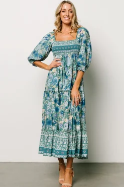 Baltic Born Shanna Tiered Dress | Emerald Multi