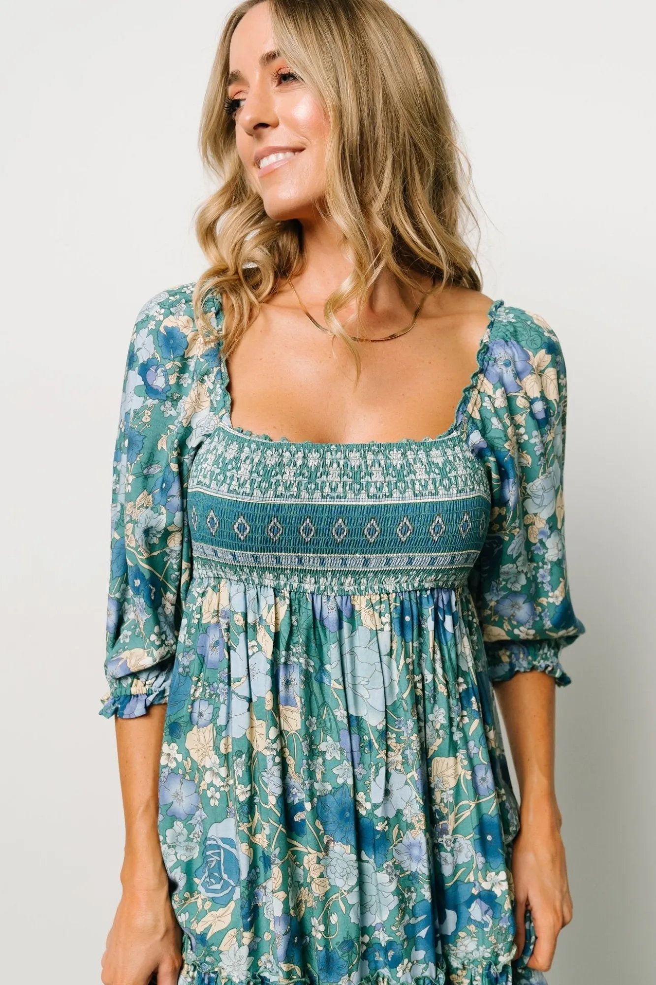 Baltic Born Shanna Tiered Dress | Emerald Multi