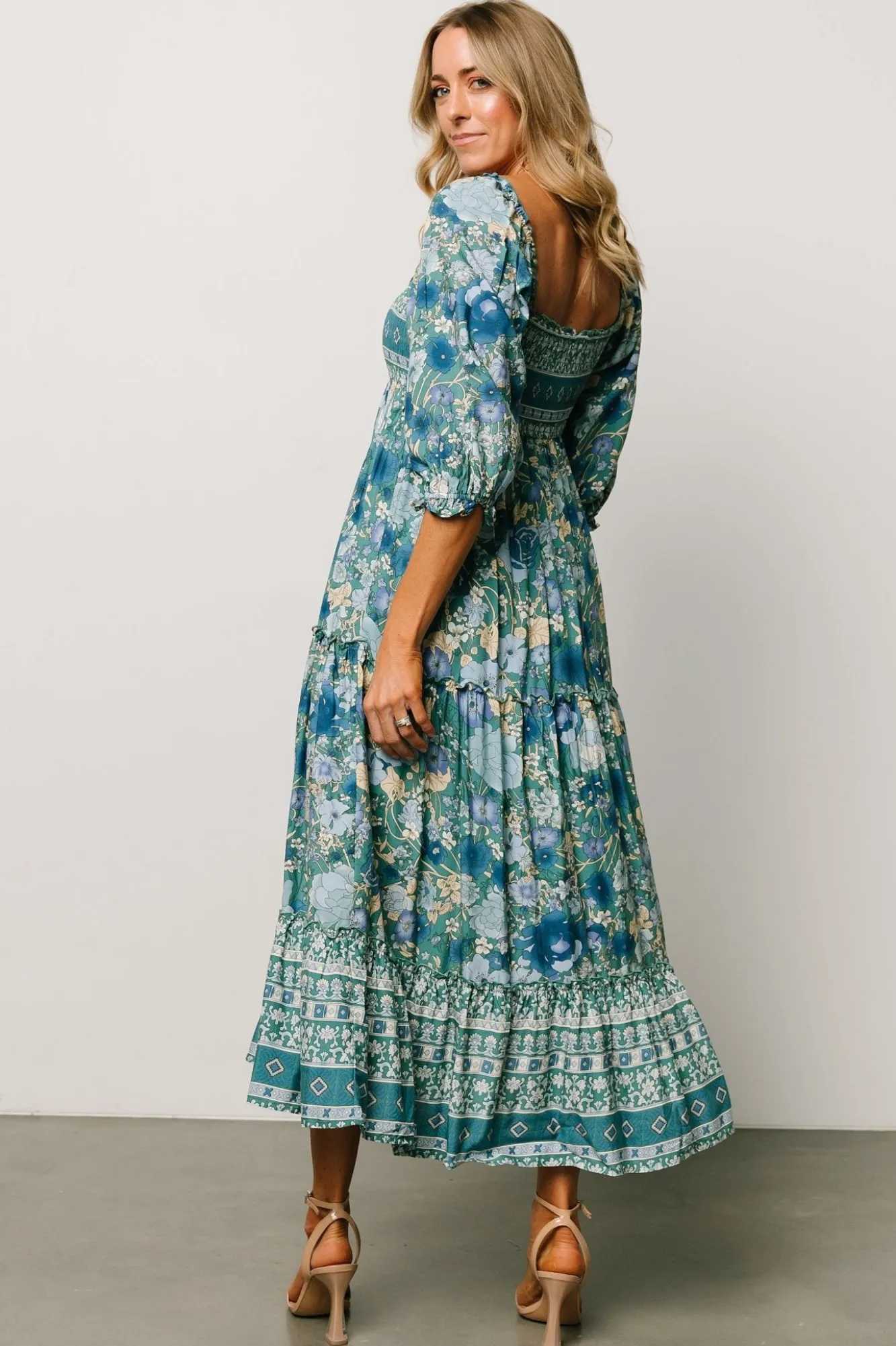 Baltic Born Shanna Tiered Dress | Emerald Multi