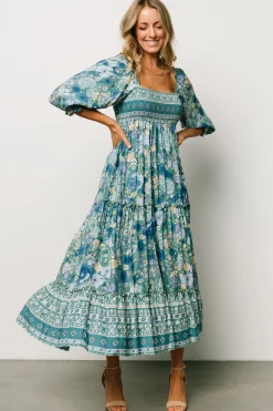 Baltic Born Shanna Tiered Dress | Emerald Multi